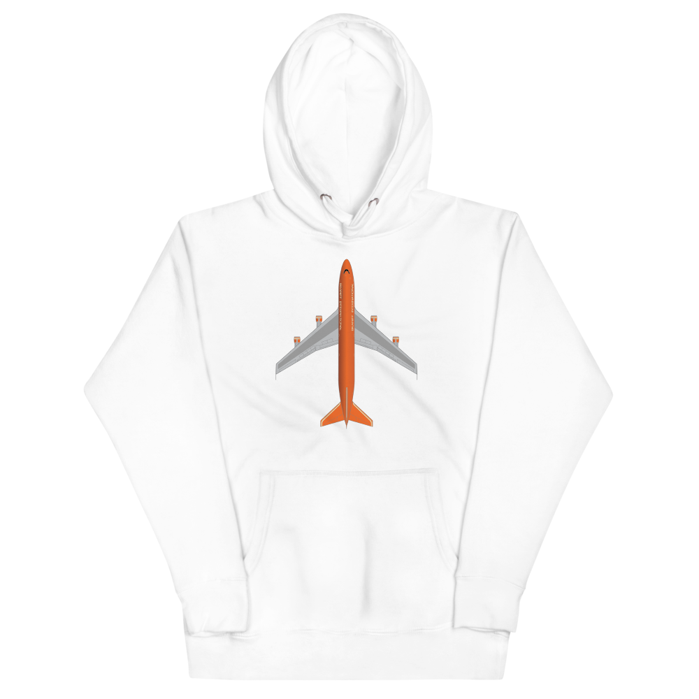 Hoodie Cotton Sweatshirt Men's Women's Braniff Boeing 747 1978 Ultra Color Scheme