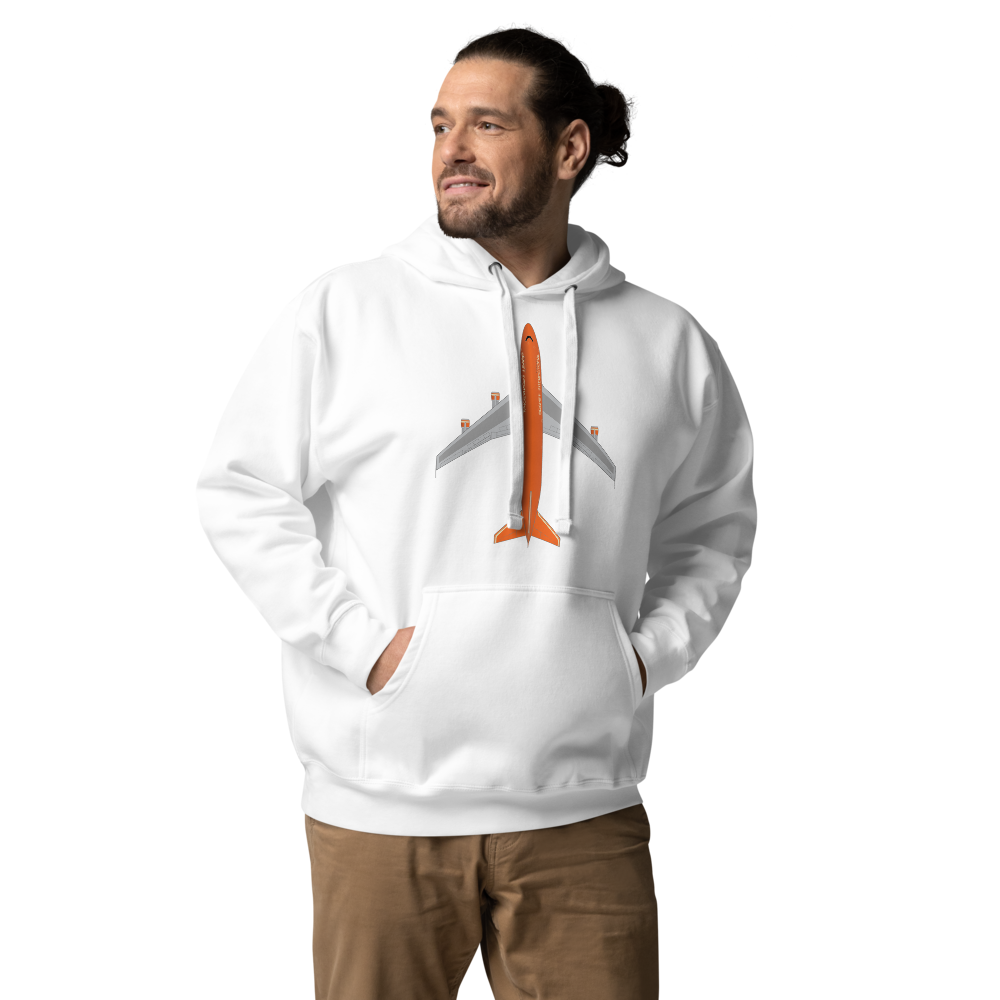 Hoodie Cotton Sweatshirt Men's Women's Braniff Boeing 747 1978 Ultra Color Scheme