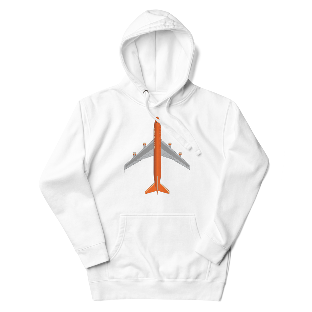 Hoodie Cotton Sweatshirt Men's Women's Braniff Boeing 747 1978 Ultra Color Scheme