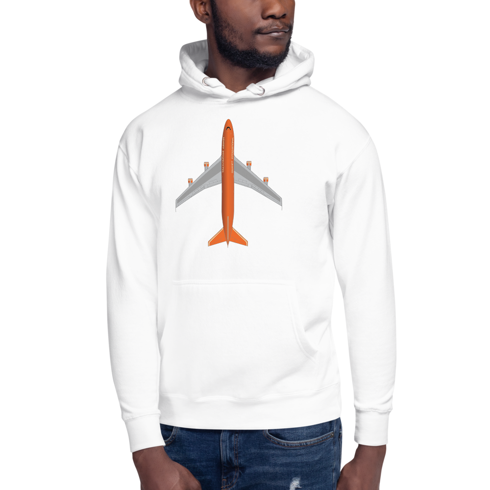 Hoodie Cotton Sweatshirt Men's Women's Braniff Boeing 747 1978 Ultra Color Scheme
