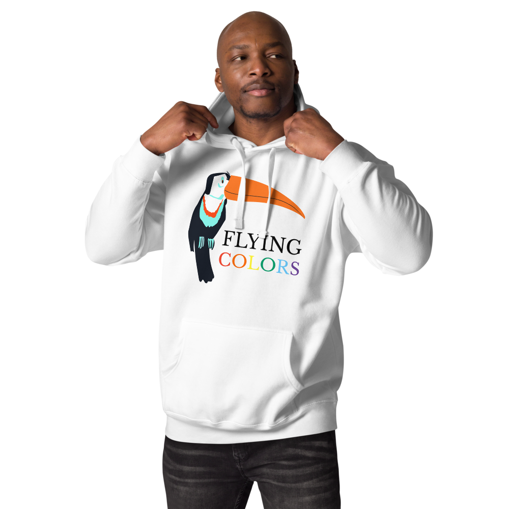Hoodie Cotton Sweatshirt Men's Women's Braniff Toucan Flying Colors South America 1971