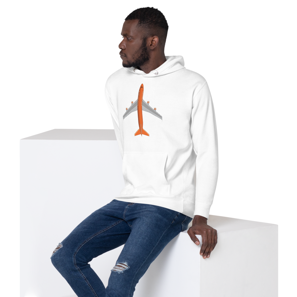 Hoodie Cotton Sweatshirt Men's Women's Braniff Boeing 747 1978 Ultra Color Scheme