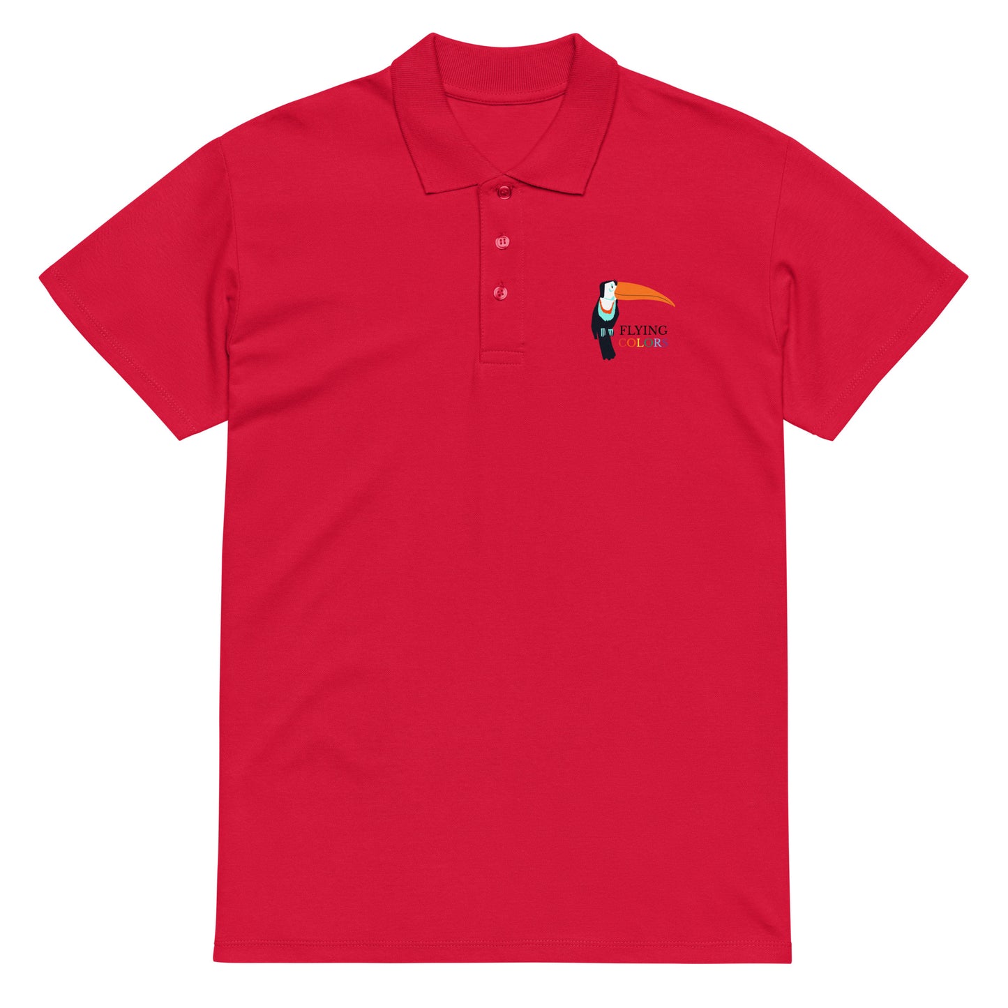 Polo Shirt Premium Pique Braniff Toucan South America with Flying Colors
