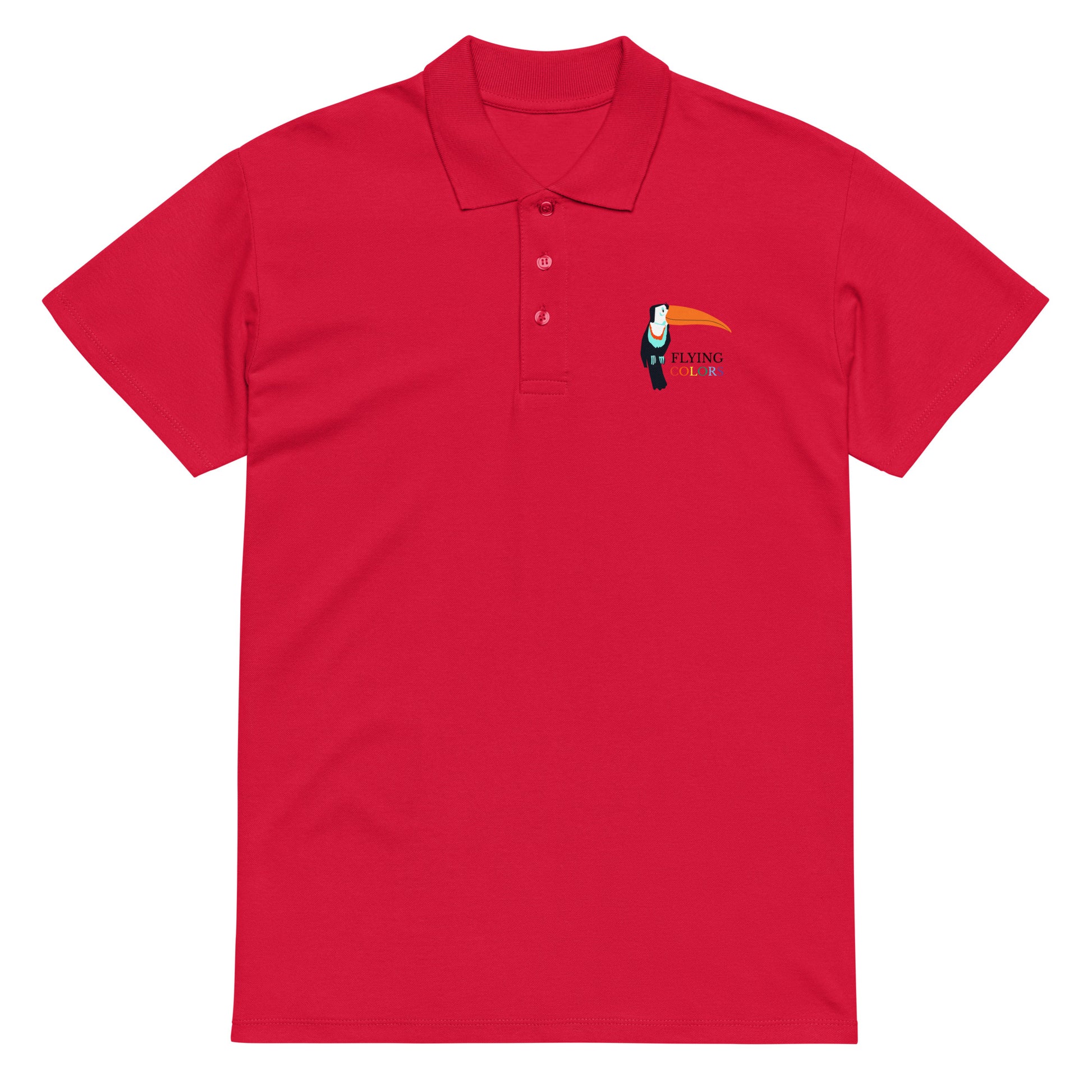 Polo Shirt Premium Pique Braniff Toucan South America with Flying Colors