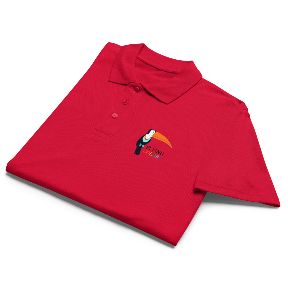 Polo Shirt Premium Pique Braniff Toucan South America with Flying Colors