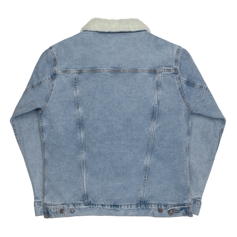 Jacket Denim Sherpa Men's Women's Braniff Ultra Logo 1978 Embroidery