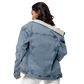 Jacket Denim Sherpa Men's Women's Braniff Flying Colors South America Embroidery