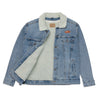 Jacket Denim Sherpa Men's Women's Braniff Bluebird of Happiness Embroidery