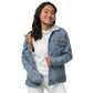 Jacket Denim Sherpa Men's Women's Braniff Bluebird of Happiness Embroidery