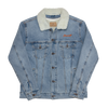 Jacket Denim Sherpa Men's Women's Braniff Ultra Logo 1978 Embroidery