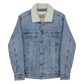 Jacket Denim Sherpa Men's Women's Braniff Ultra Logo 1978 Embroidery