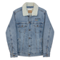 Jacket Denim Sherpa Men's Women's Braniff Flying Colors South America Embroidery