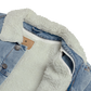 Jacket Denim Sherpa Men's Women's Braniff Ultra Logo 1978 Embroidery