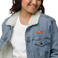 Jacket Denim Sherpa Men's Women's Braniff Bluebird of Happiness Embroidery