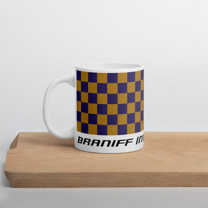 Coffee Mug 11oz 15oz 20oz Braniff Alexander Girard Design End of the Plain Plane EOTPP Purple Ochre Check