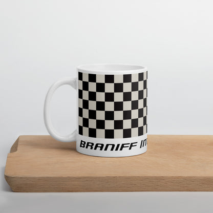 Coffee Mug 11oz 15oz 20oz Braniff Alexander Girard End of the Plain Plane EOTPP Black and White Check