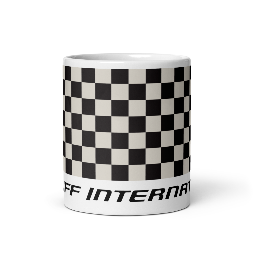 Coffee Mug 11oz 15oz 20oz Braniff Alexander Girard End of the Plain Plane EOTPP Black and White Check