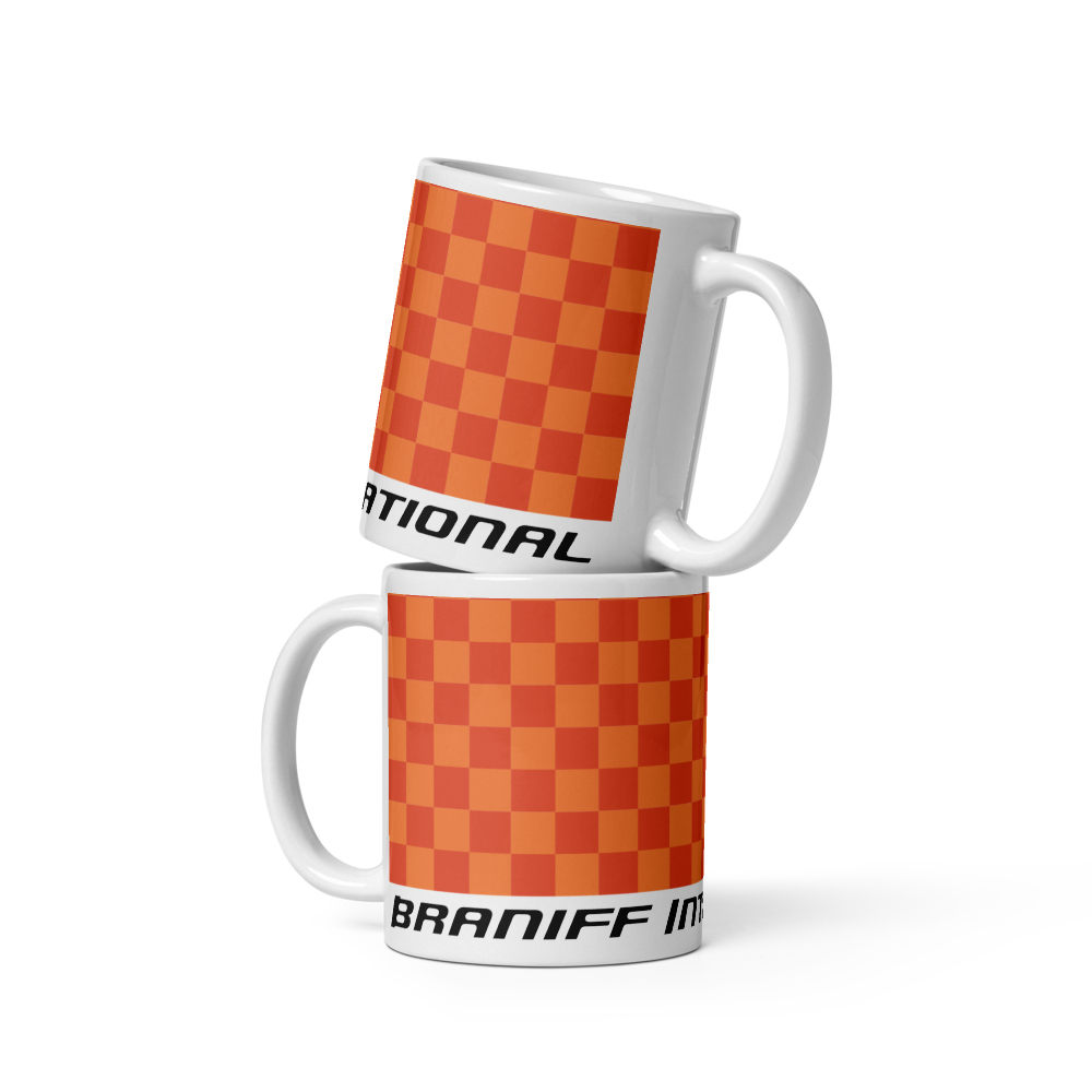 Coffee Mug 11oz 15oz 20oz Braniff Alexander Girard End of the Plain Plane EOTPP Orange Orange Check