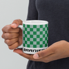 Coffee Mug 11oz 15oz 20oz Braniff Alexander Girard End of the Plain Plane EOTPP Green and White Check