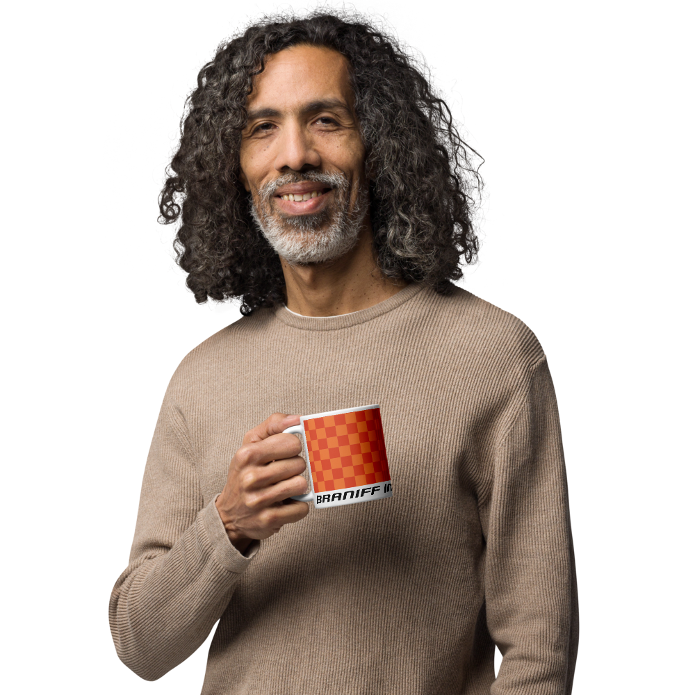 Coffee Mug 11oz 15oz 20oz Braniff Alexander Girard End of the Plain Plane EOTPP Orange Orange Check