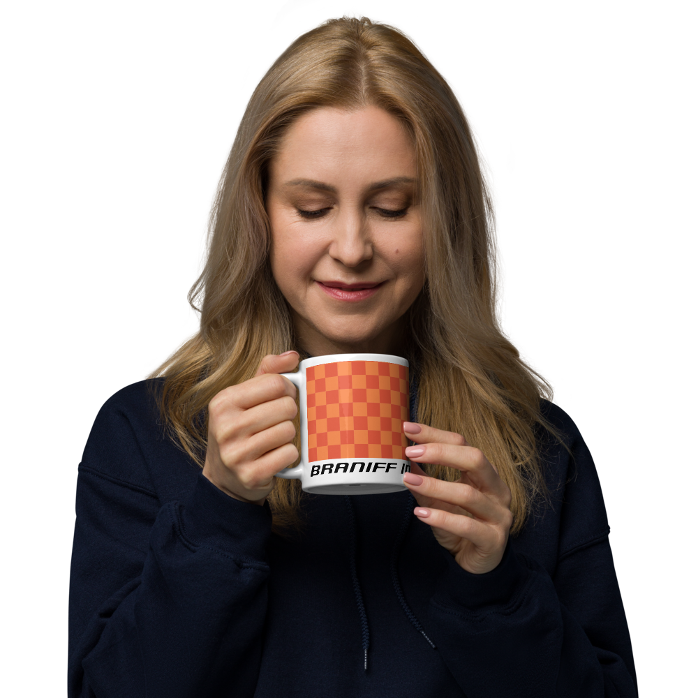 Coffee Mug 11oz 15oz 20oz Braniff Alexander Girard End of the Plain Plane EOTPP Orange Orange Check