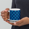 Coffee Mug 11oz 15oz 20oz Braniff Alexander Girard End of the Plain Plane EOTPP Blue Light Blue Check