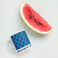 Coffee Mug 11oz 15oz 20oz Braniff Alexander Girard End of the Plain Plane EOTPP Blue Light Blue Check