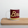 Coffee Mug 11 oz Braniff Halston Design Burgundy Ultra with Power Paint Stripes 1978