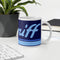 Coffee Mug 11 oz Braniff Halston Design Mercury Blue Ultra with Power Paint Stripes 1978