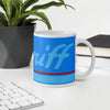 Coffee Mug 11 oz Braniff Halston Design Light Corvette Blue Ultra with Power Paint Stripes 1978