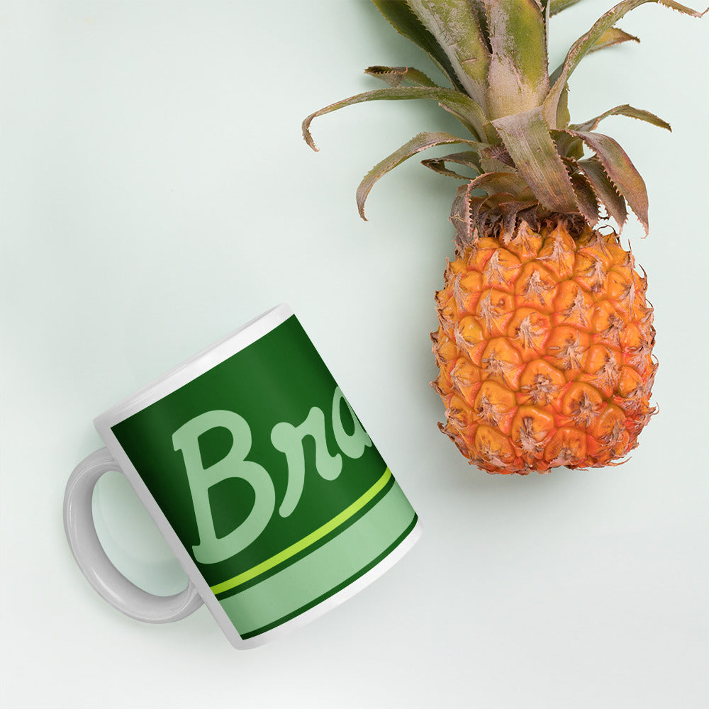 Coffee Mug 11 oz Braniff Halston Design Perseus Green Ultra with Power Paint Stripes 1978