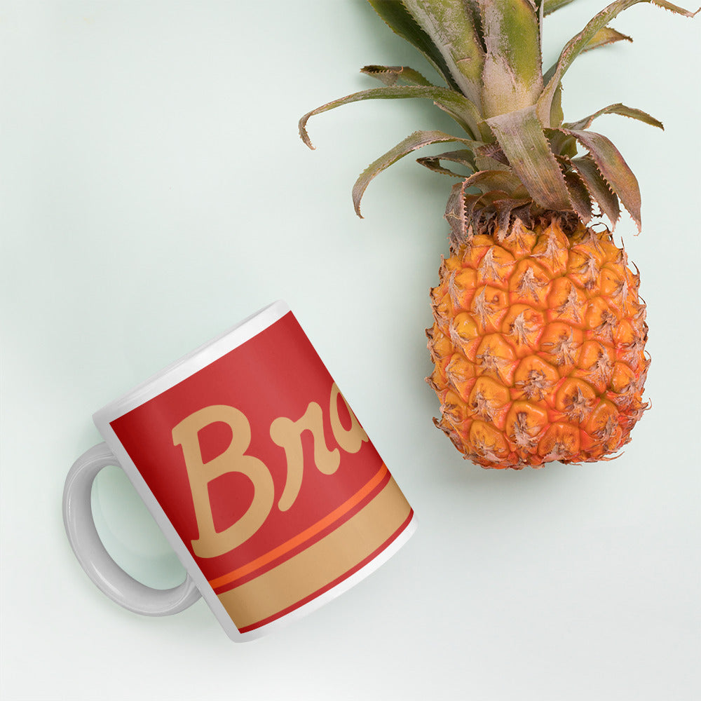 Coffee Mug 11 oz Braniff Halston Design Terra Cotta Ultra with Power Paint Stripes 1978