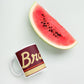 Coffee Mug 11 oz Braniff Halston Design Burgundy Ultra with Power Paint Stripes 1978