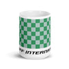 Coffee Mug 11oz 15oz 20oz Braniff Alexander Girard End of the Plain Plane EOTPP Green and White Check