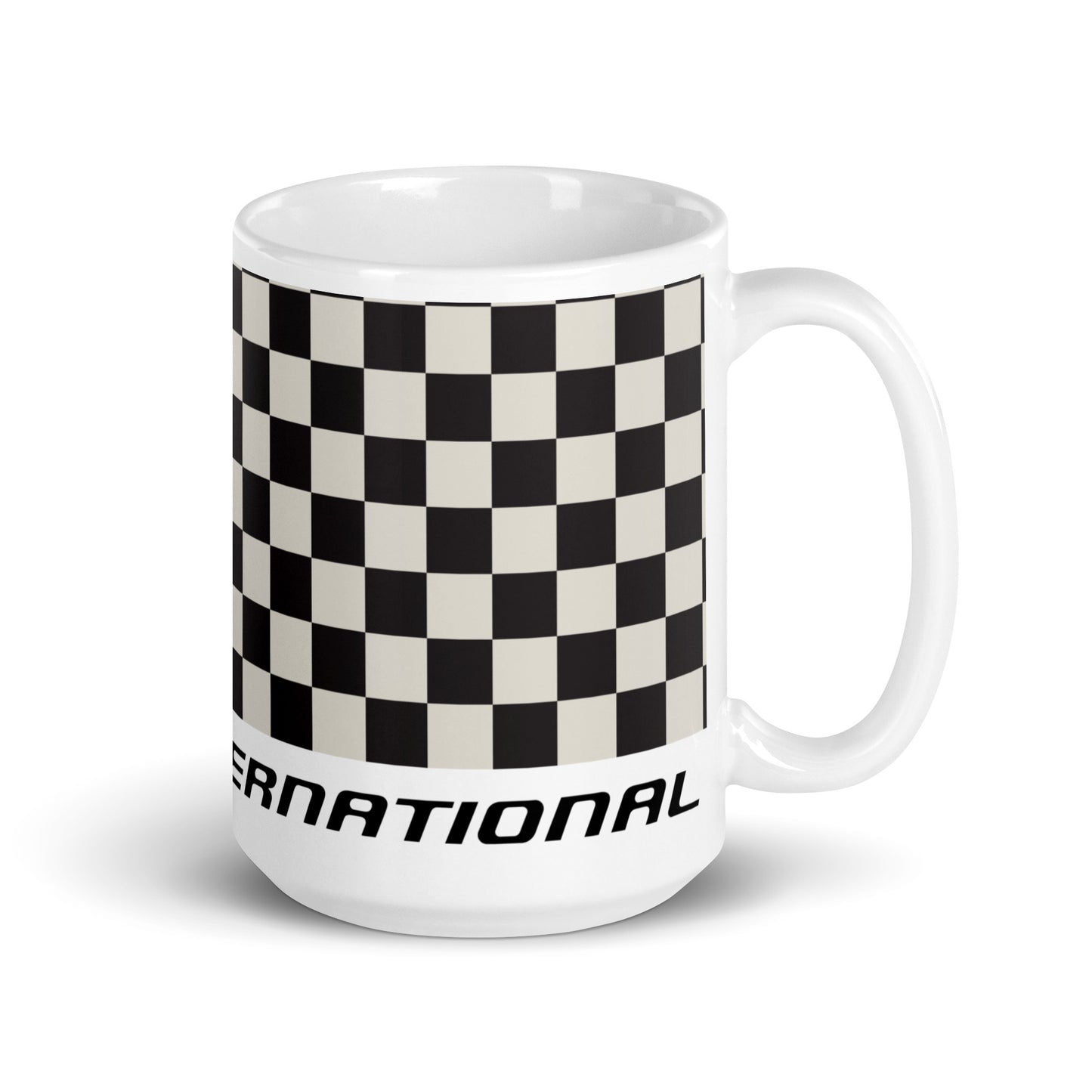 Coffee Mug 11oz 15oz 20oz Braniff Alexander Girard End of the Plain Plane EOTPP Black and White Check