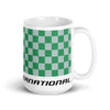 Coffee Mug 11oz 15oz 20oz Braniff Alexander Girard End of the Plain Plane EOTPP Green and White Check