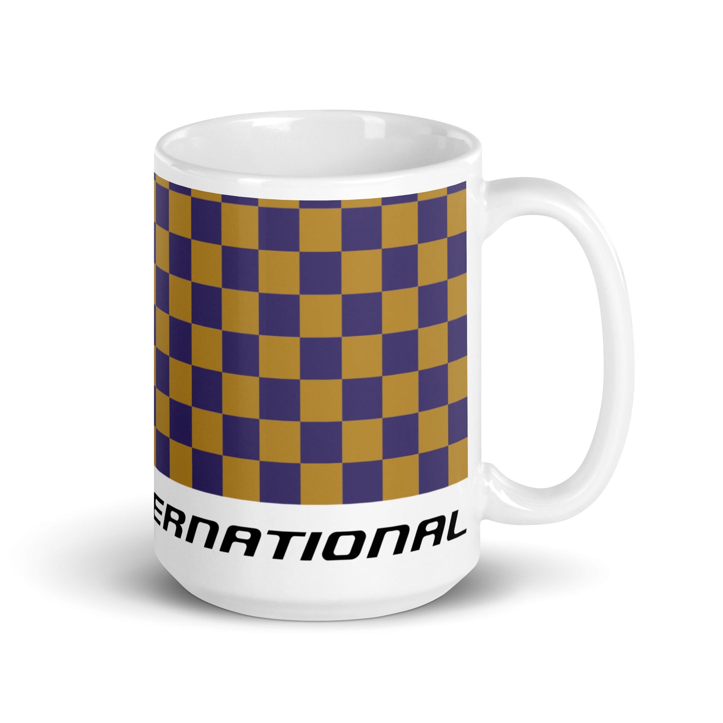 Coffee Mug 11oz 15oz 20oz Braniff Alexander Girard Design End of the Plain Plane EOTPP Purple Ochre Check