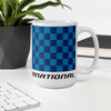 Coffee Mug 11oz 15oz 20oz Braniff Alexander Girard End of the Plain Plane EOTPP Blue Light Blue Check