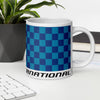 Coffee Mug 11oz 15oz 20oz Braniff Alexander Girard End of the Plain Plane EOTPP Blue Light Blue Check