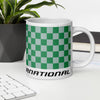 Coffee Mug 11oz 15oz 20oz Braniff Alexander Girard End of the Plain Plane EOTPP Green and White Check