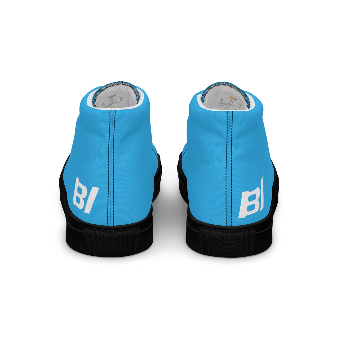 Braniff Sky High Top Canvas Shoes Womens BI Logo End of the Plain Plane 1965 New Medium Blue ONLY Available in Certain Countries See List Below