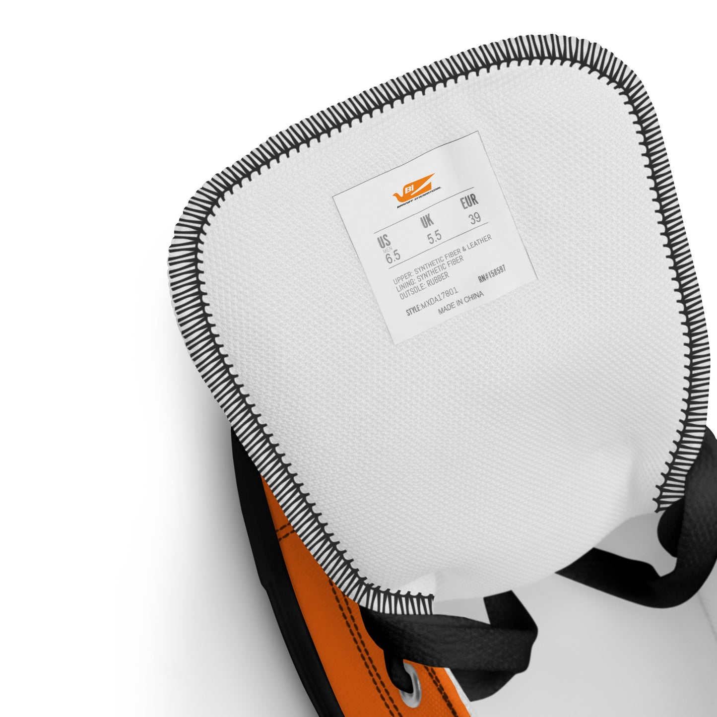 Braniff Sky High Top Canvas Shoes Womens BI Logo End of the Plain Plane 1965 Orange ONLY Available in Certain Countries See List Below