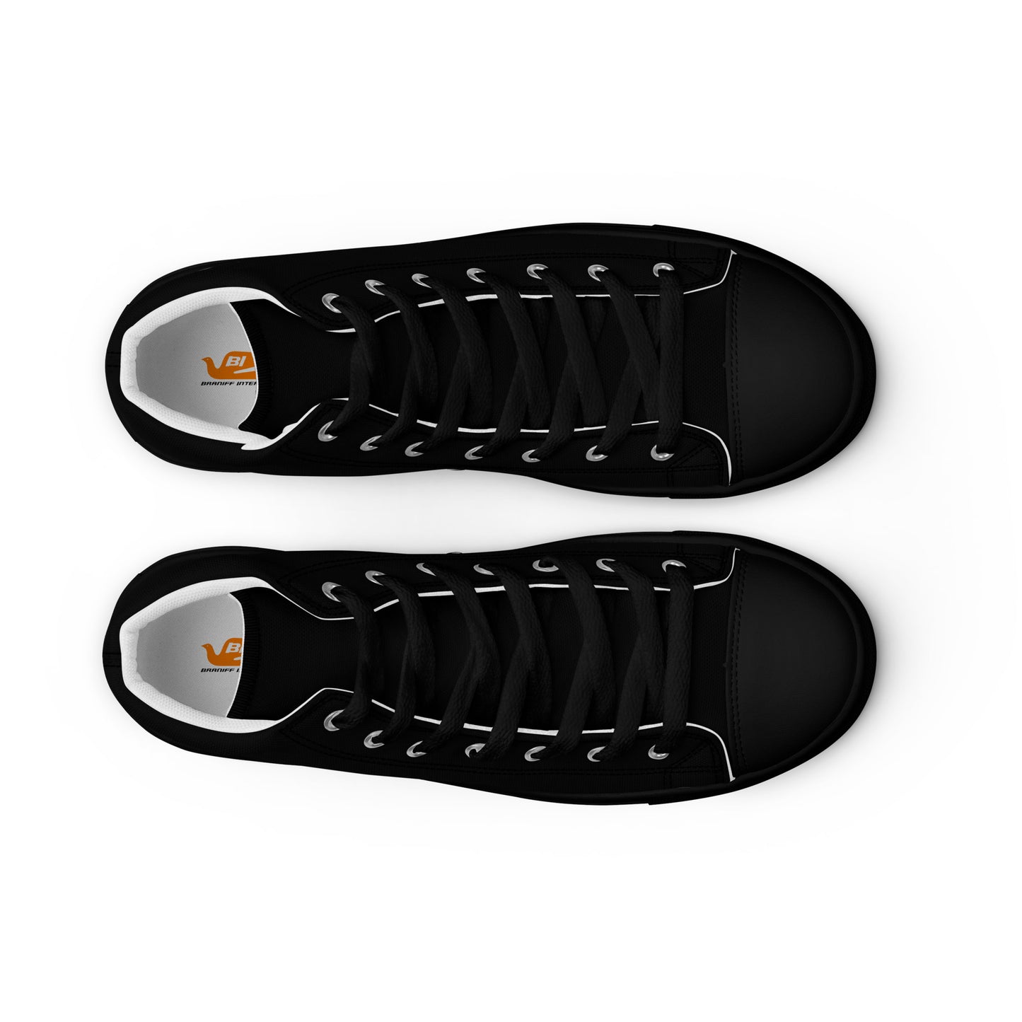 Braniff Sky High Top Canvas Shoes Womens BI Logo End of the Plain Plane 1965 Black ONLY Available in Certain Countries See List Below