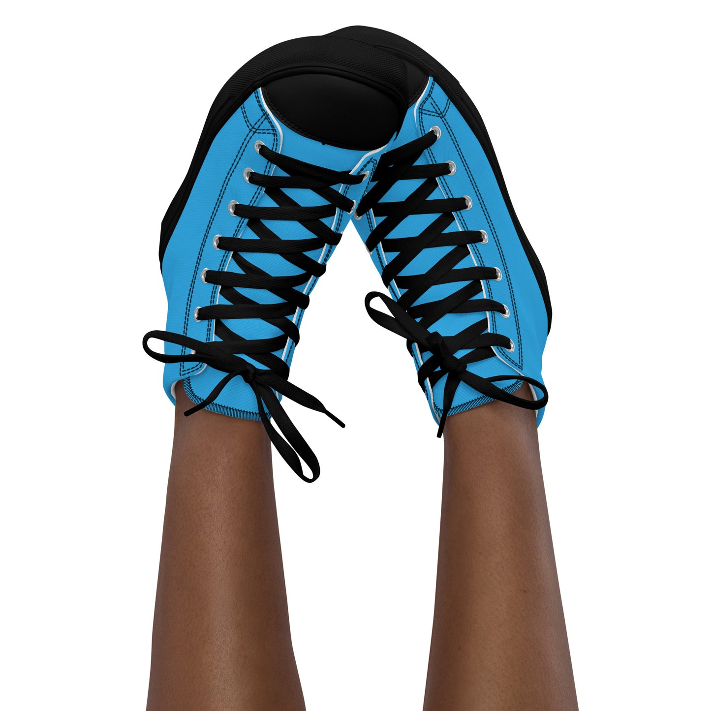 Braniff Sky High Top Canvas Shoes Womens BI Logo End of the Plain Plane 1965 New Medium Blue ONLY Available in Certain Countries See List Below