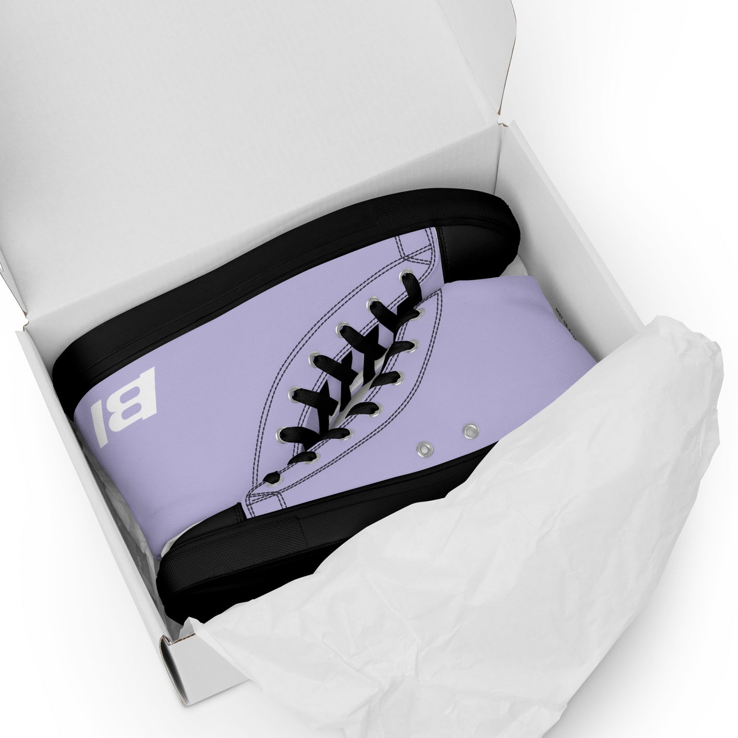 Braniff Sky High Top Canvas Shoes Womens BI Logo End of the Plain Plane 1965 Periwinkle Blue Lavender ONLY Available in Certain Countries See List Below