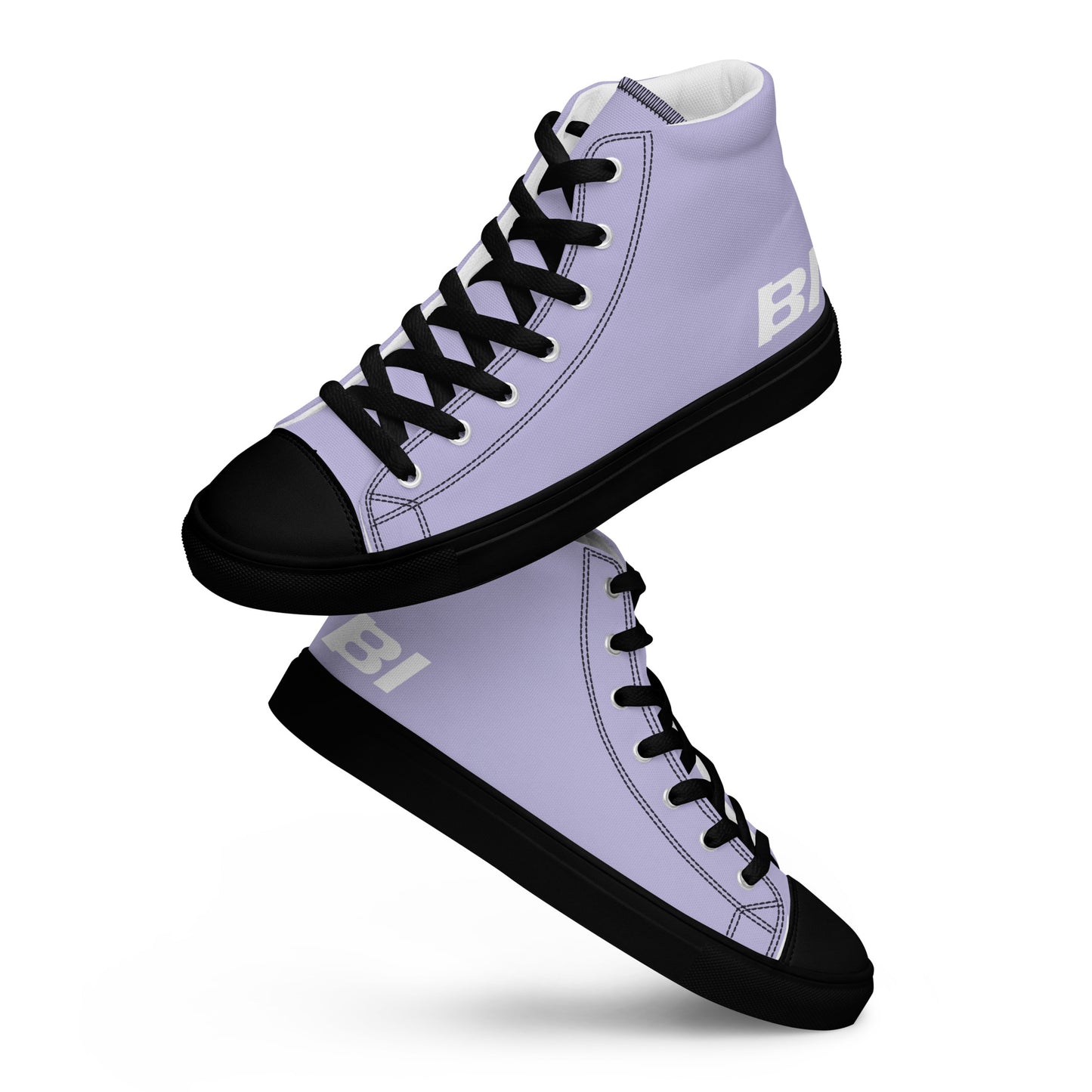 Braniff Sky High Top Canvas Shoes Womens BI Logo End of the Plain Plane 1965 Periwinkle Blue Lavender ONLY Available in Certain Countries See List Below
