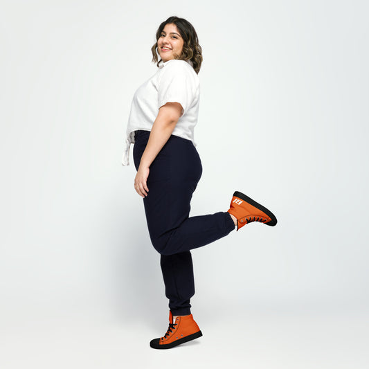 Braniff Sky High Top Canvas Shoes Womens BI Logo End of the Plain Plane 1965 Orange ONLY Available in Certain Countries See List Below