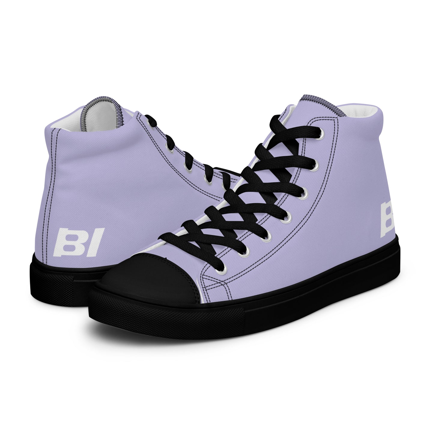 Braniff Sky High Top Canvas Shoes Womens BI Logo End of the Plain Plane 1965 Periwinkle Blue Lavender ONLY Available in Certain Countries See List Below