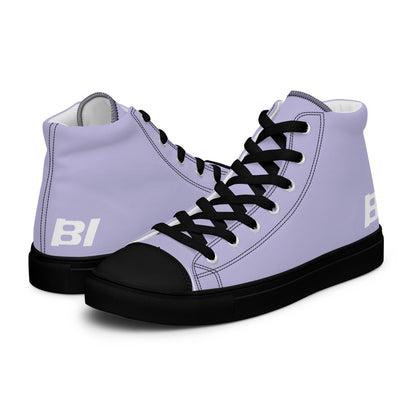Braniff Sky High Top Canvas Shoes Womens BI Logo End of the Plain Plane 1965 Periwinkle Blue Lavender ONLY Available in Certain Countries See List Below