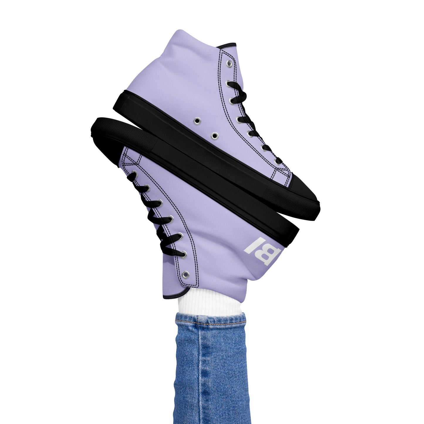 Braniff Sky High Top Canvas Shoes Womens BI Logo End of the Plain Plane 1965 Periwinkle Blue Lavender ONLY Available in Certain Countries See List Below